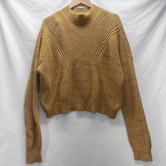Kendall & Kylie Crewneck Pullover Sweater Heather Mustard Yellow Size Large - Picture 1 of 9